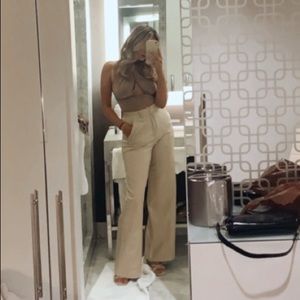 Zara High Waisted Faux Leather Trousers Pants - M